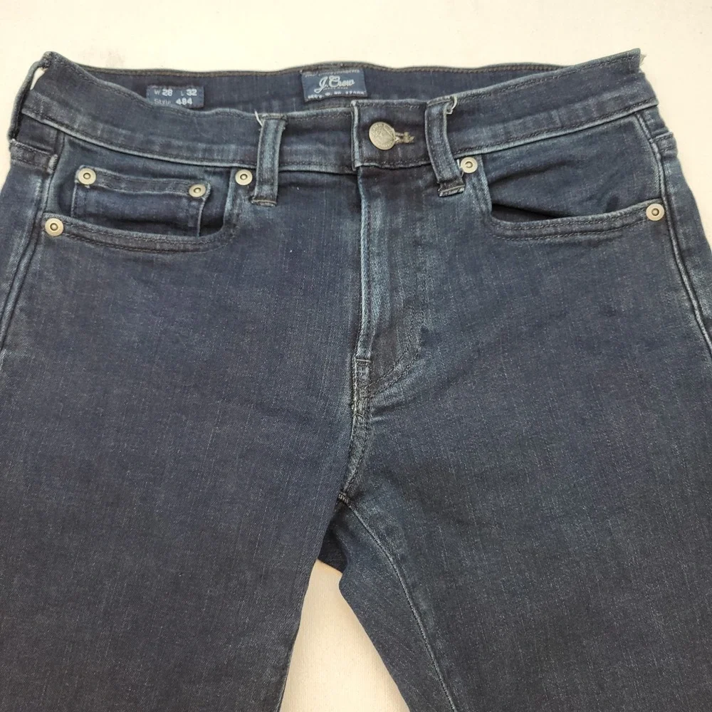 J.Crew 484 Slim Fit Jeans Mens 28x32 Dark Wash Low Rise Stretch Denim